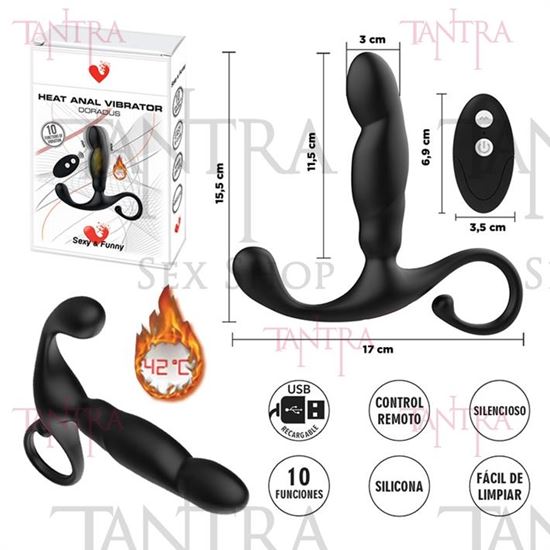 Estimulador prostatico con control remoto y fucion de calor